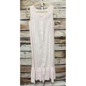 Shadowline Nightgown Blush Pink Sleeveless Size Small NWT Cotton Blend VTG